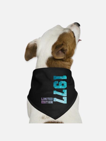 1977 Édition Limitée 49 ans anniversaire - Bandana pour chien - noir - Devant