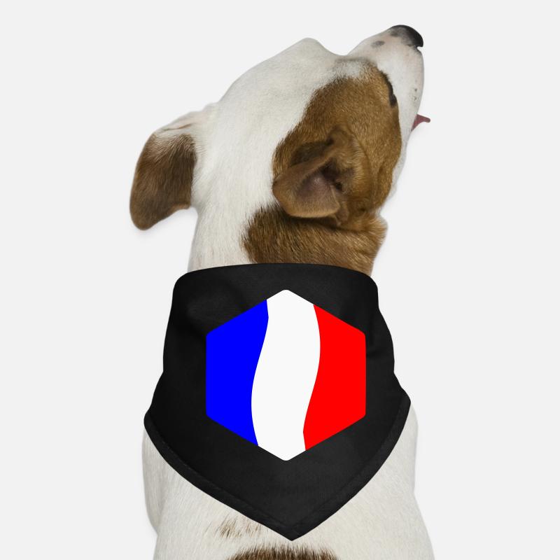 Abstrait Tricolore Bleu Blanc Rouge Courbe Bandana pour chien