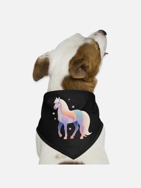 Cheval avec des étoiles - Bandana pour chien - noir - Devant