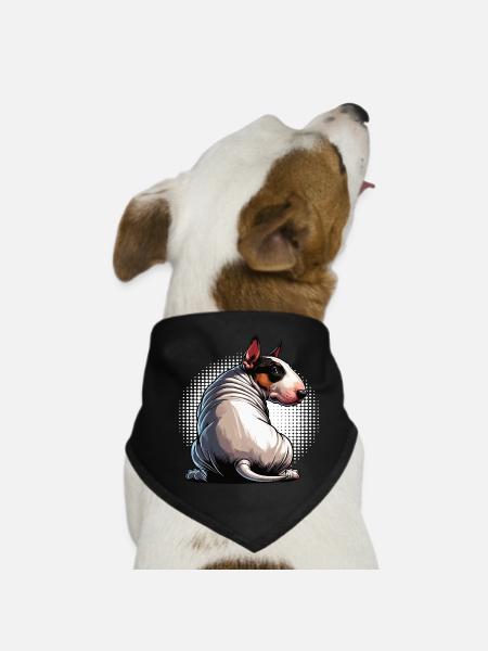 Miniature Bull Terrier Bully Bull Terrier Owner - Dog Bandana - black - Front