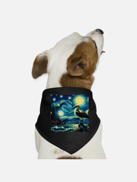 Nuit étoilée de Nazca Booby - Bandana pour chien - noir - Devant