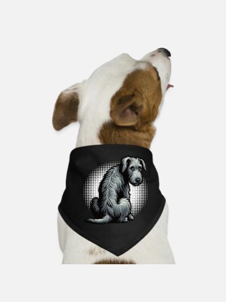 Irischer Wolfshund Wolfshundbesitzer Wolfshundfan - Hunde-Bandana - Schwarz - Vorne