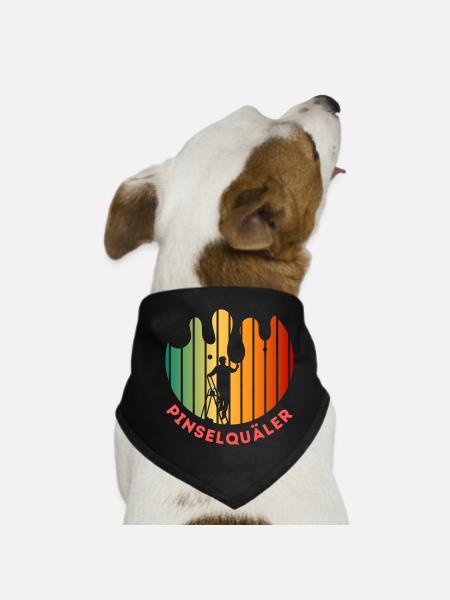Pinselquäler Maler Handwerker Lackierer Pinsel - Hunde-Bandana - Schwarz - Vorne