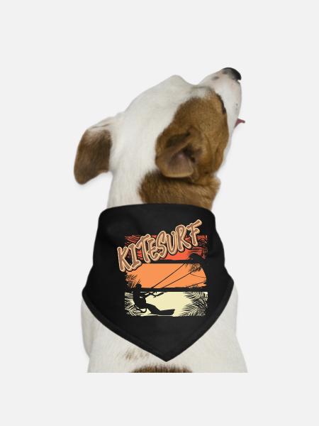 Kitesurfen Kitesurf Kitesurfer Kiteboard - Bandana pour chien - noir - Devant