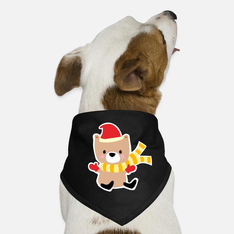 Ours d’hiver avec chapeau de Noël Bandana pour chien