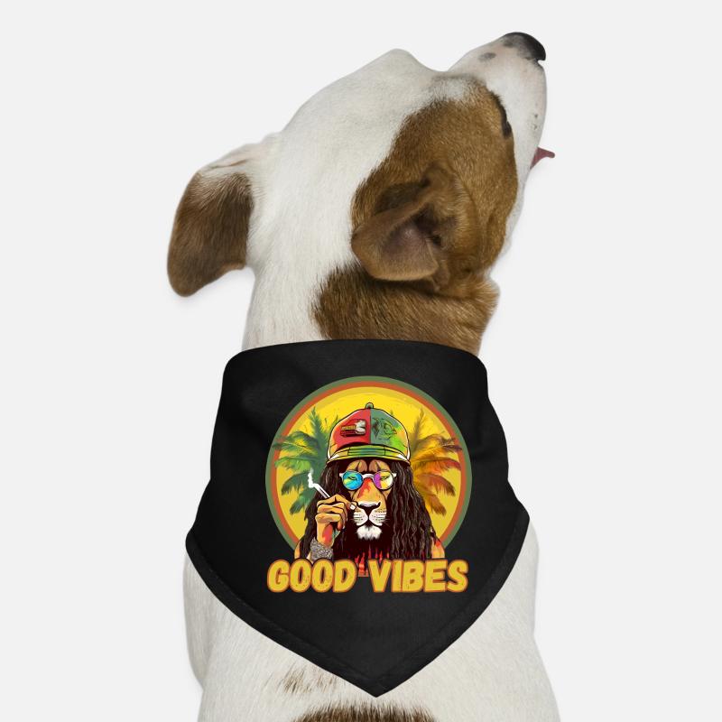 Rasta Lion Good Vibes Bandana pour chien