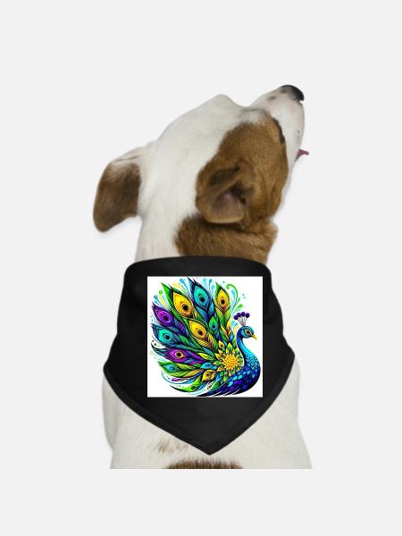 Paon - Bandana pour chien - noir - Devant