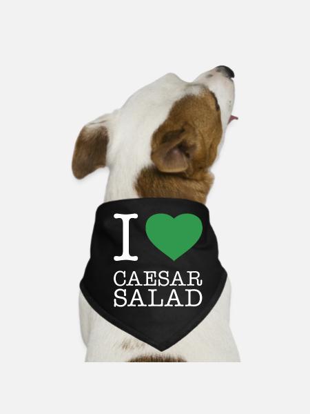 I LOVE CAESAR SALAD - Dog Bandana - black - Front