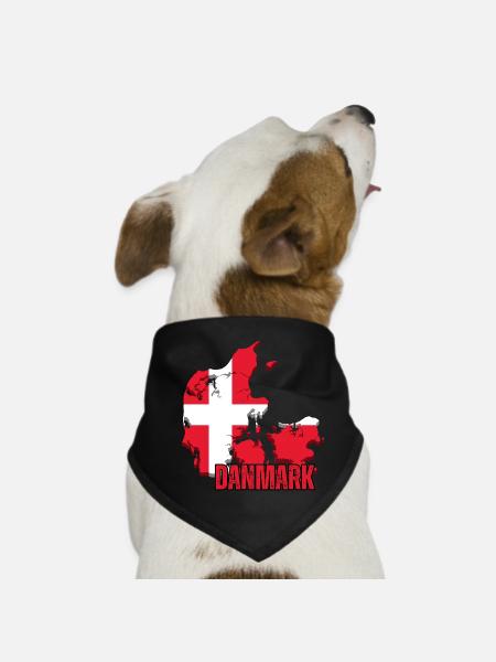 Danish pride, flag of Denmark - Dog Bandana - black - Front