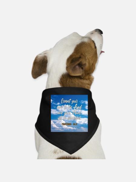 Proverbs16:3 - Dog Bandana - black - Front