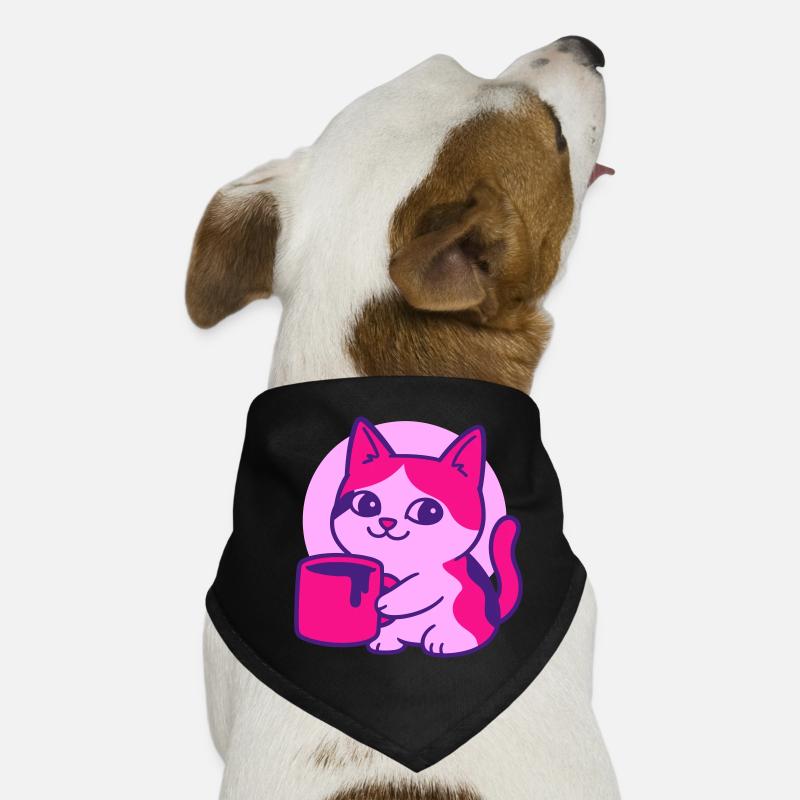 Cute Coffee Cat Hunde-Bandana