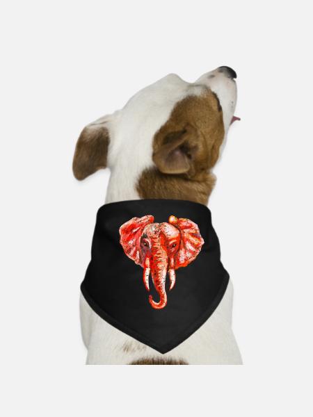 Elephant - Dog Bandana - black - Front