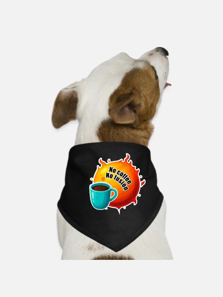 Soleil Pas de Café Pas de Fusion - Bandana pour chien - noir - Devant