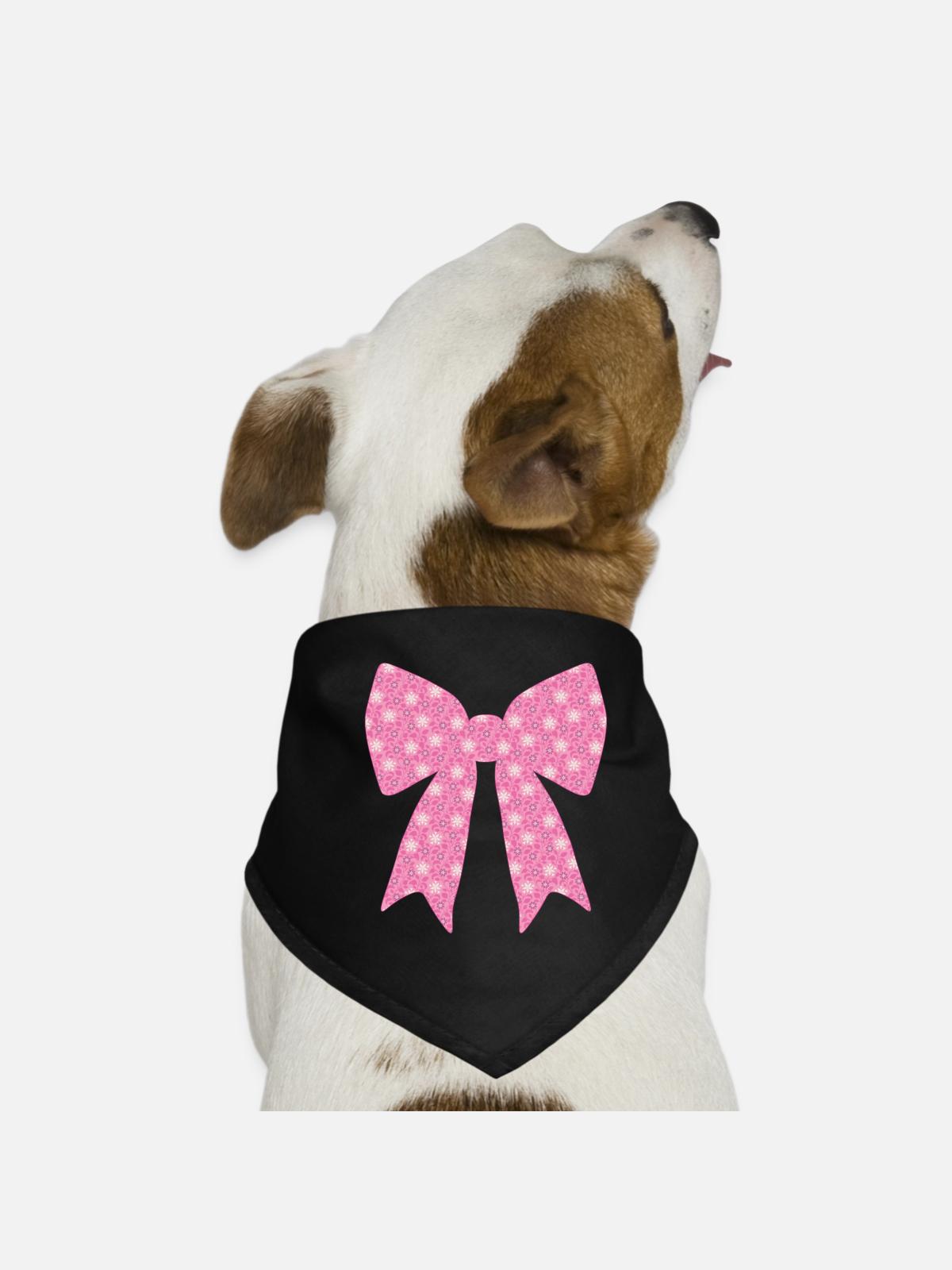 Pink Ribbon - Dog Bandana - black - Front