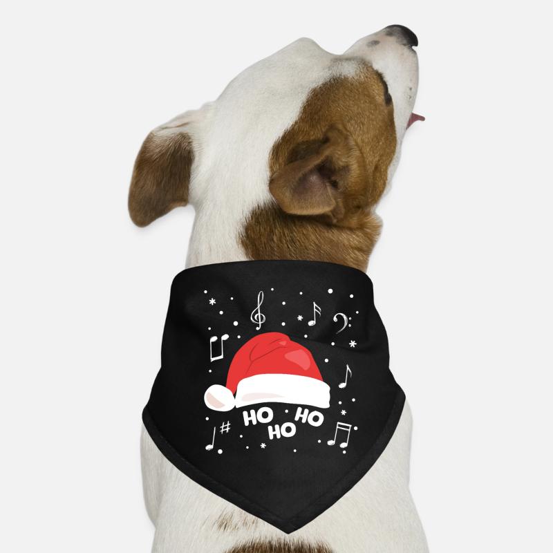 Musical Christmas Hat with Music Notes Dog Bandana