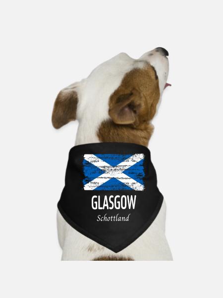 Glasgow - Hunde-Bandana - Schwarz - Vorne
