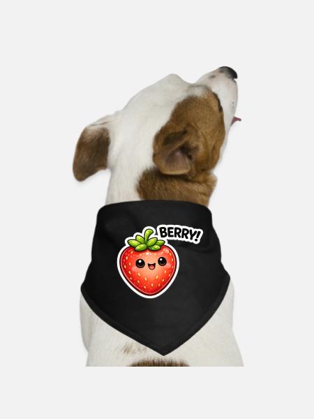 Autocollants Berry Style Kawaii - Bandana pour chien - noir - Devant