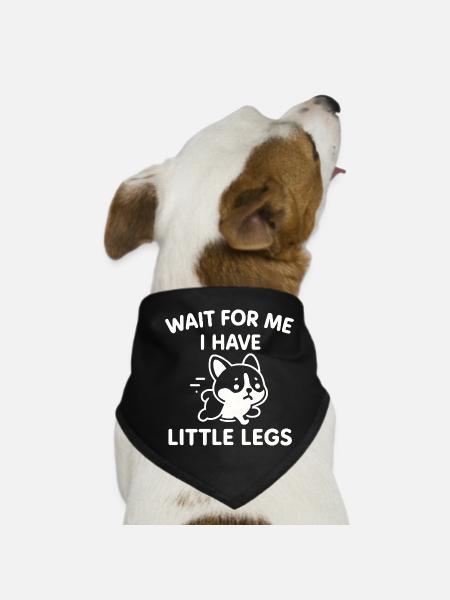 Dog Saying Humor Meme Humor Funny Little Legs - Dog Bandana - black - Front