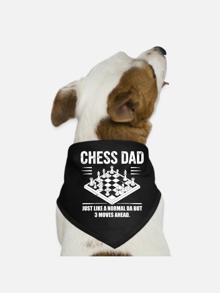 Schach: Das beste Design für Papa und Opa - Hunde-Bandana - Schwarz - Vorne