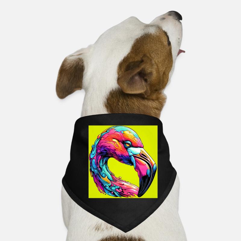 Flamant - Bandana pour chien - noir