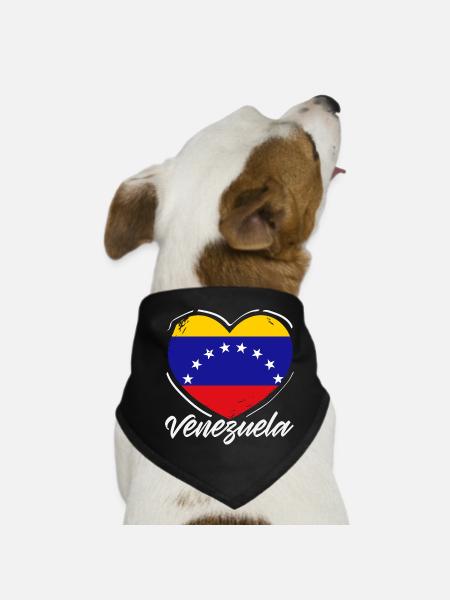 Venezuela Flagge Stolz & Heimat Venezuela - Hunde-Bandana - Schwarz - Vorne