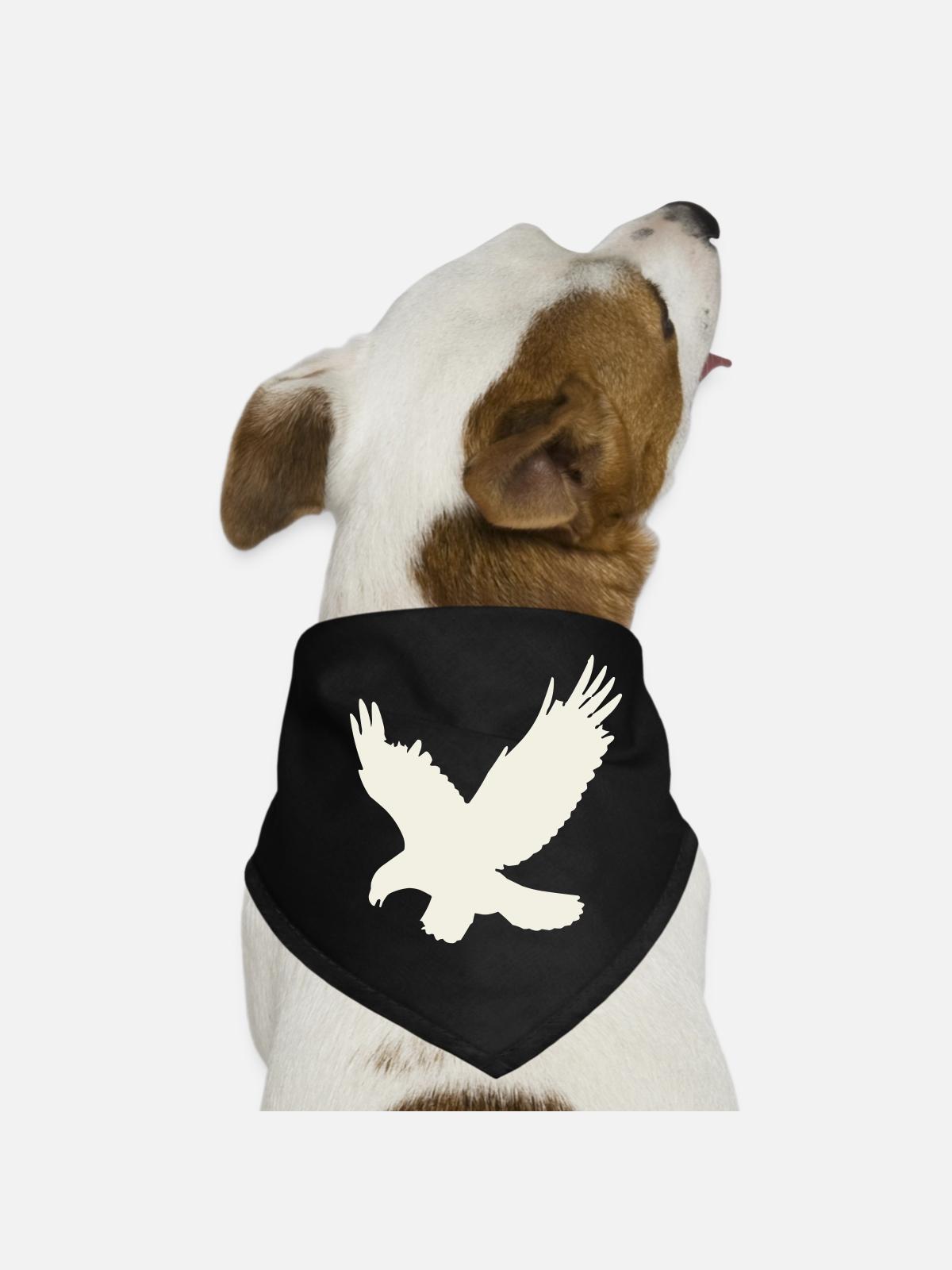 Eagle silhouette in flight - Dog Bandana - black - Front
