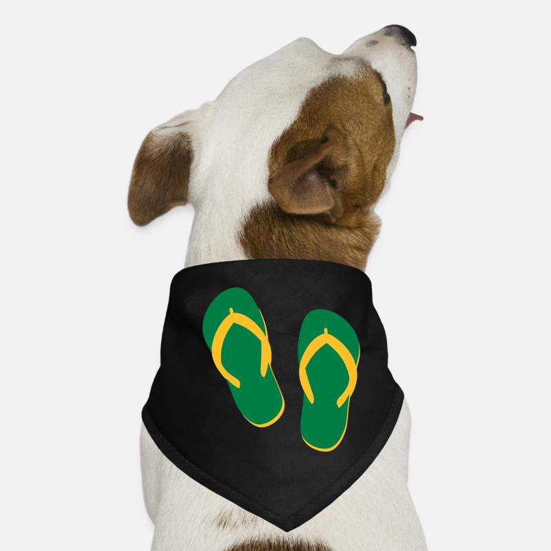Sommer Flip Flops – Beach & Urlaub Vibes - Hunde-Bandana - Schwarz