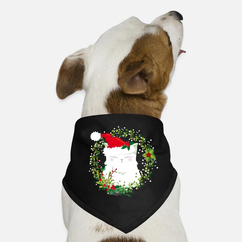 Chat de noel - Bandana pour chien - noir