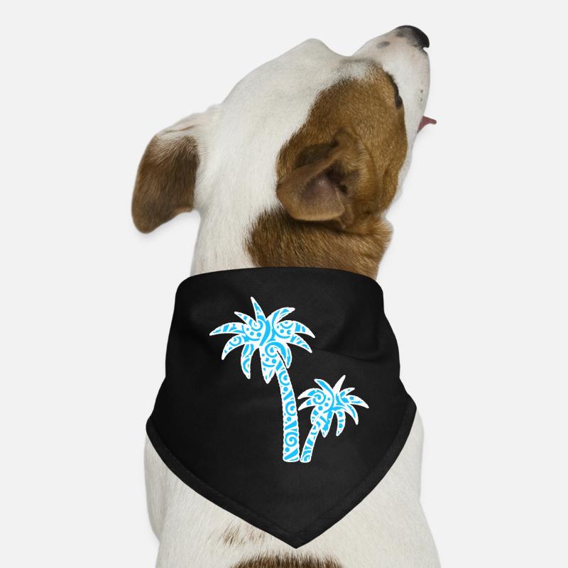 Tropic Wave Abstract Palm Design - Bandana pour chien - noir