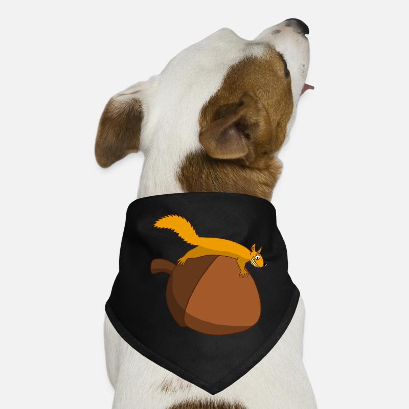 Das Eichhörnchen gegen die Eichel - Hunde-Bandana - Schwarz