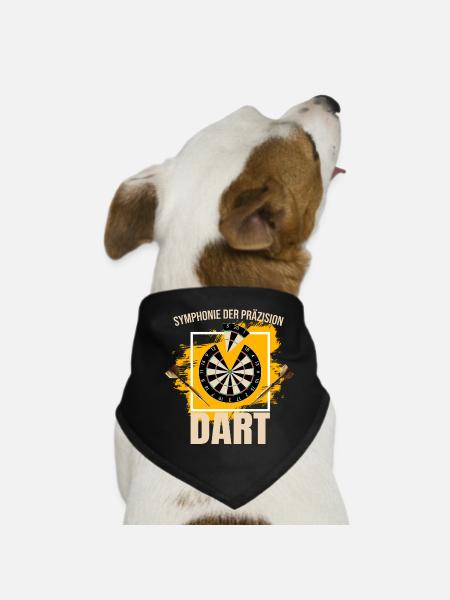 Symphonie der Präzision - Dart - Hunde-Bandana - Schwarz - Vorne