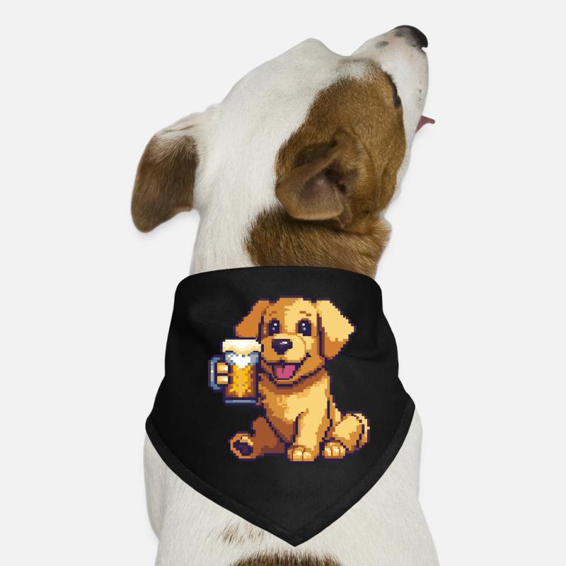 Golden Retriever Chiens Pixel Bière Drôle Bandana pour chien
