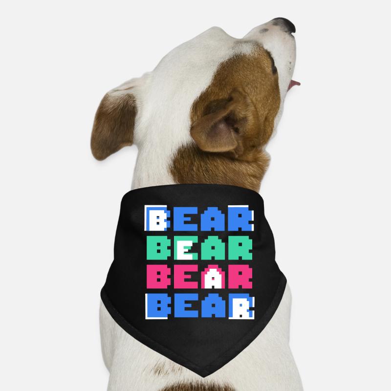 Pixelbären Blockkunst Retro Hunde-Bandana