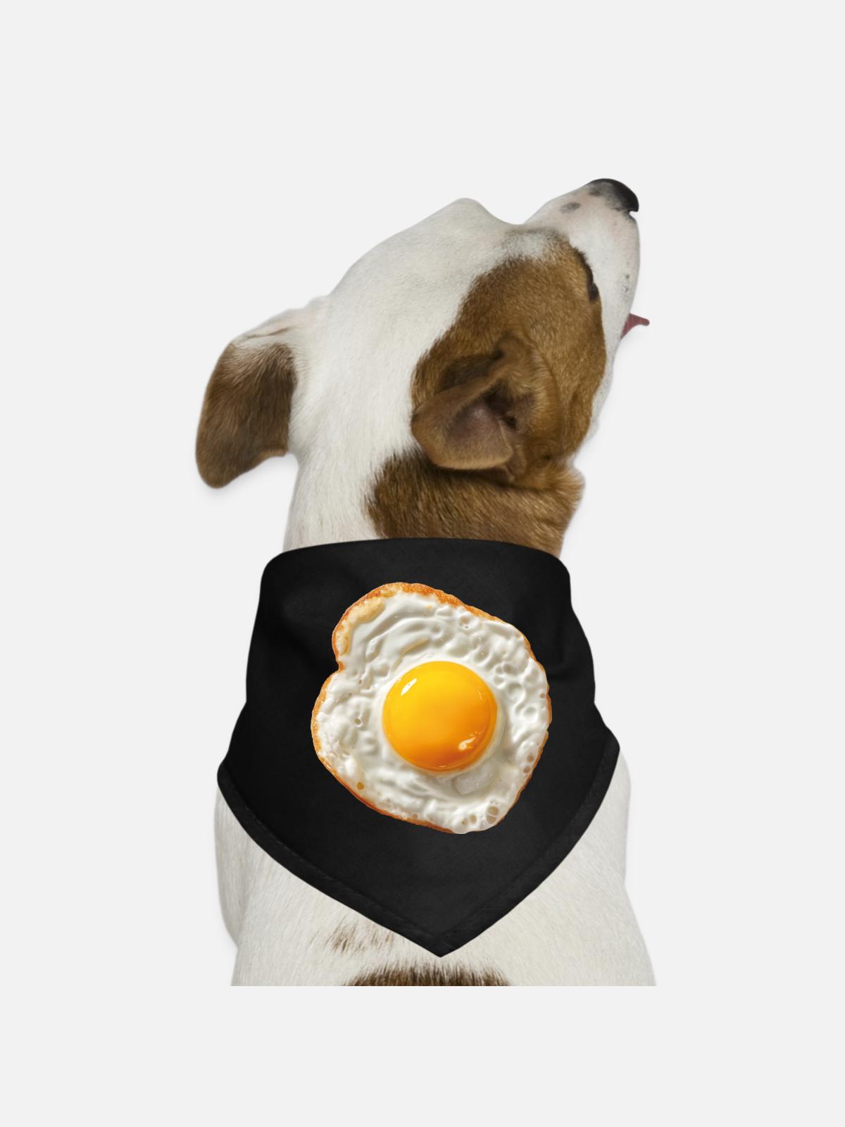 fried egg - Dog Bandana - black - Front