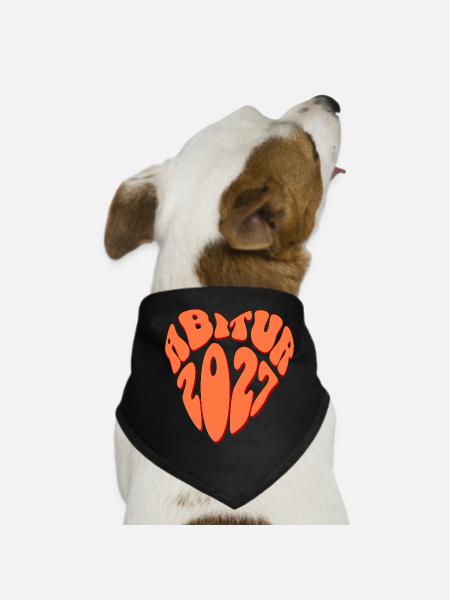 Abitur 2027 Herz - Hunde-Bandana - Schwarz - Vorne