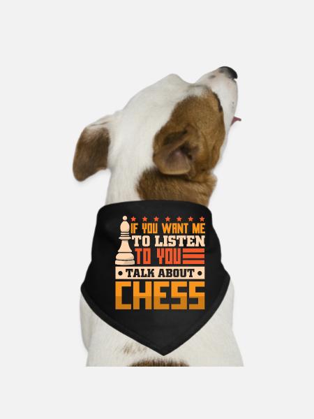 Chess Chess Player Chessboard - Dog Bandana - black - Front