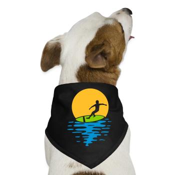 Abend Sonne Surfer - Hunde-Bandana - Schwarz - Vorne