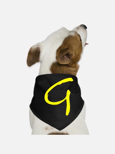 Buchstabe G - Hunde-Bandana - Schwarz - Vorne