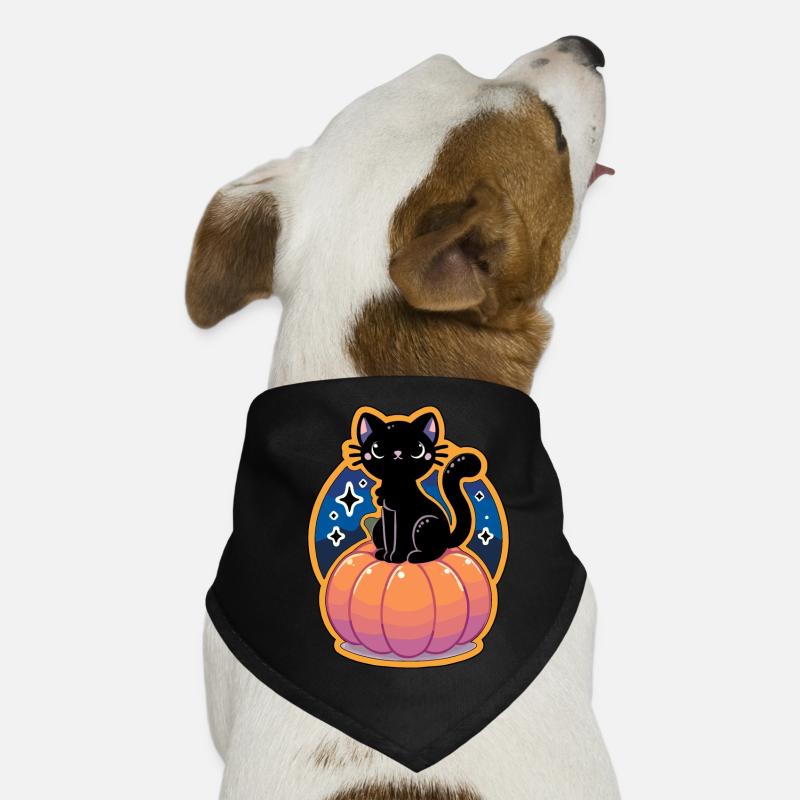 The Cat and the Pumpkin Dog Bandana