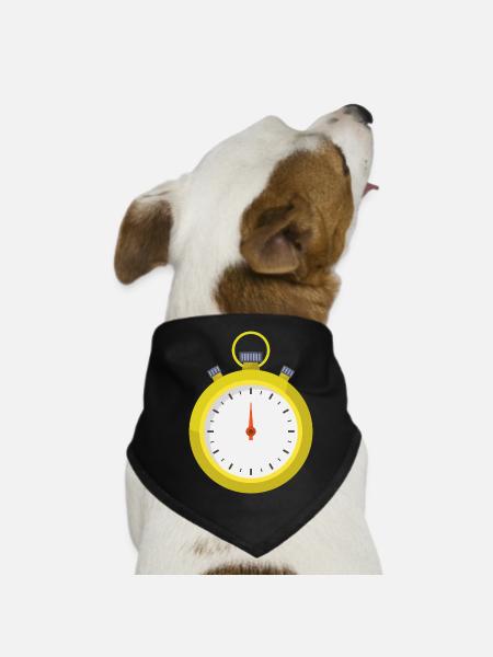Stoppuhr - Hunde-Bandana - Schwarz - Vorne