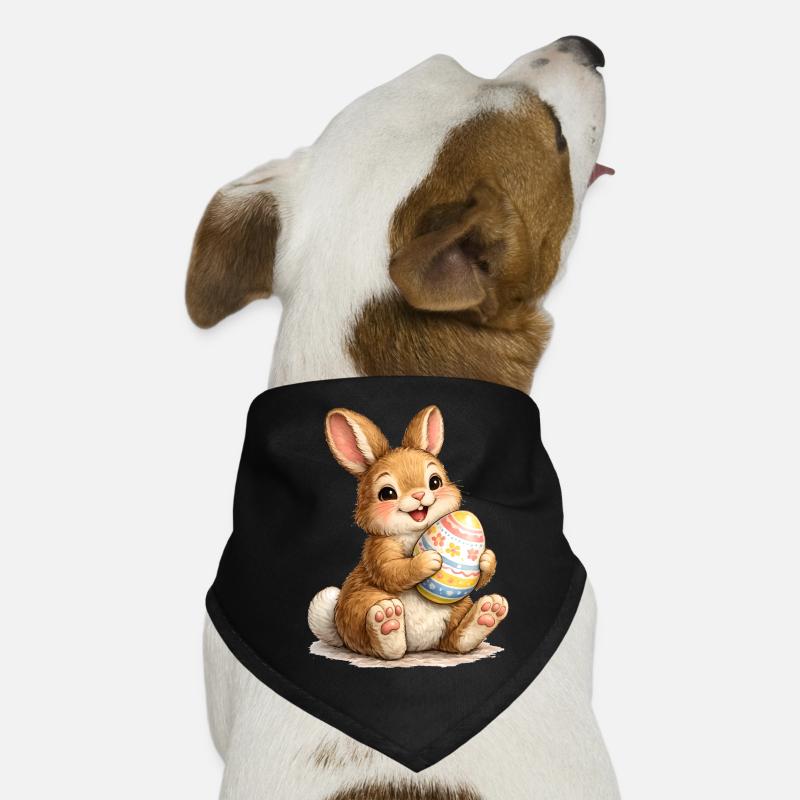 Illustration de lapin avec œuf de Pâques Bandana pour chien