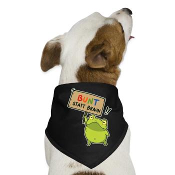 Bunter Demo-Frosch - Hunde-Bandana - Schwarz - Vorne