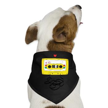 Kassette & Stift - Hunde-Bandana - Schwarz - Vorne