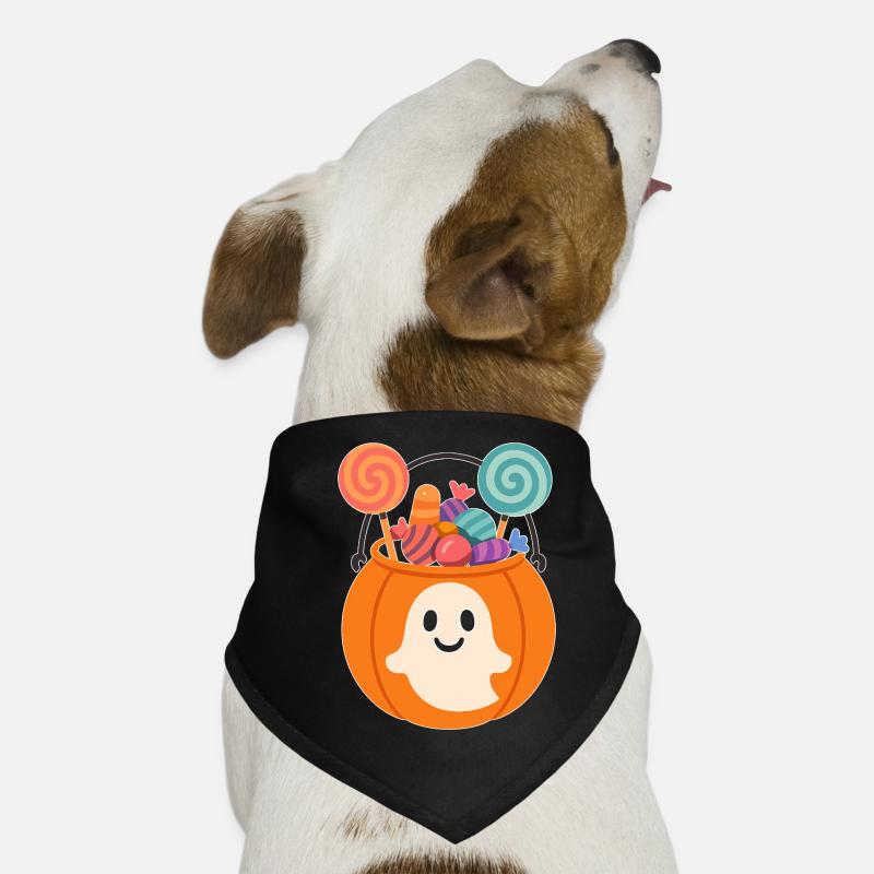Pumpkin with candy and ghost motifs Dog Bandana