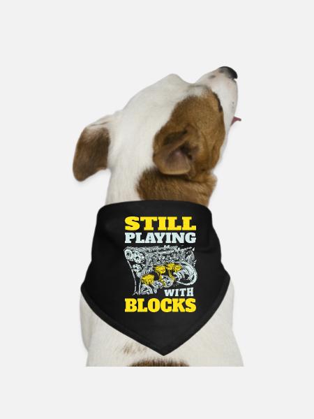Still playing with blocks, Mechanics Engine Block - Dog Bandana - black - Front