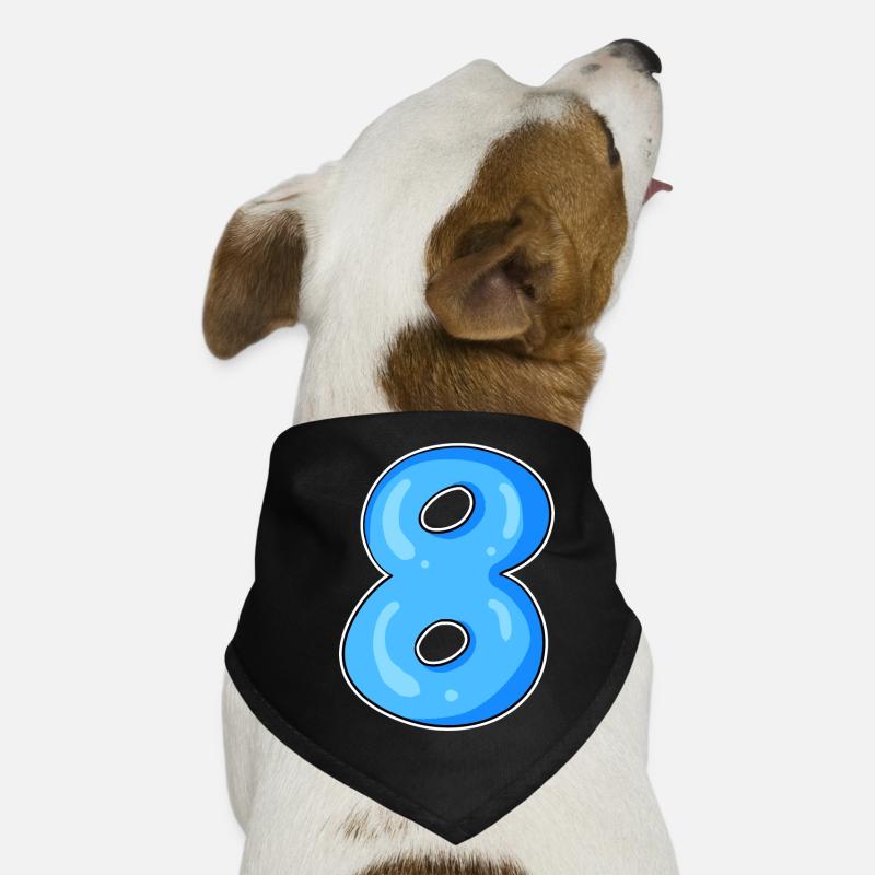 Numéro 8 Numéro Huit Motif Bleu Bandana pour chien