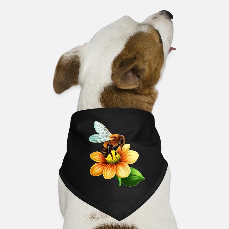 Honey bee at work: bloom pollination design Dog Bandana