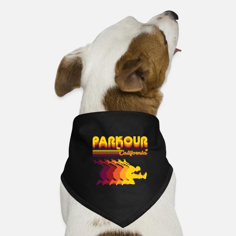Un design de parkour rétro cool pour le freerunner Bandana pour chien