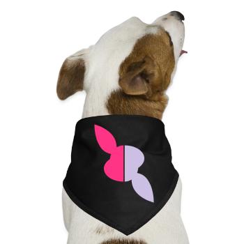 Zwei Hälften Kopf Hase, eine Hälfte verdreht - Hunde-Bandana - Schwarz - Vorne