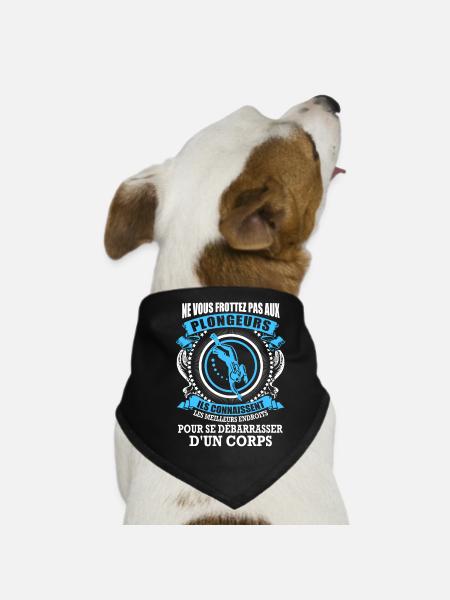 Plongeurs et corps - Bandana pour chien - noir - Devant